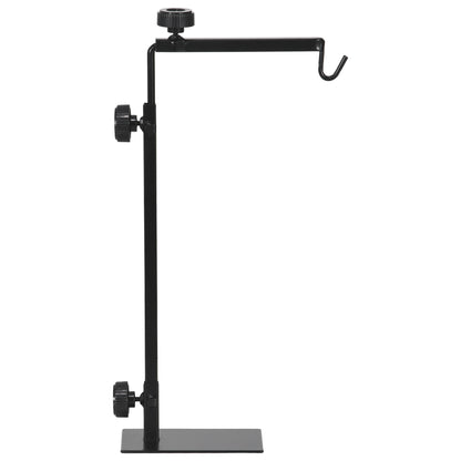 Adjustable Height and Length Reptile Lamp Stand Holder with Hook Hanging, Base - Black