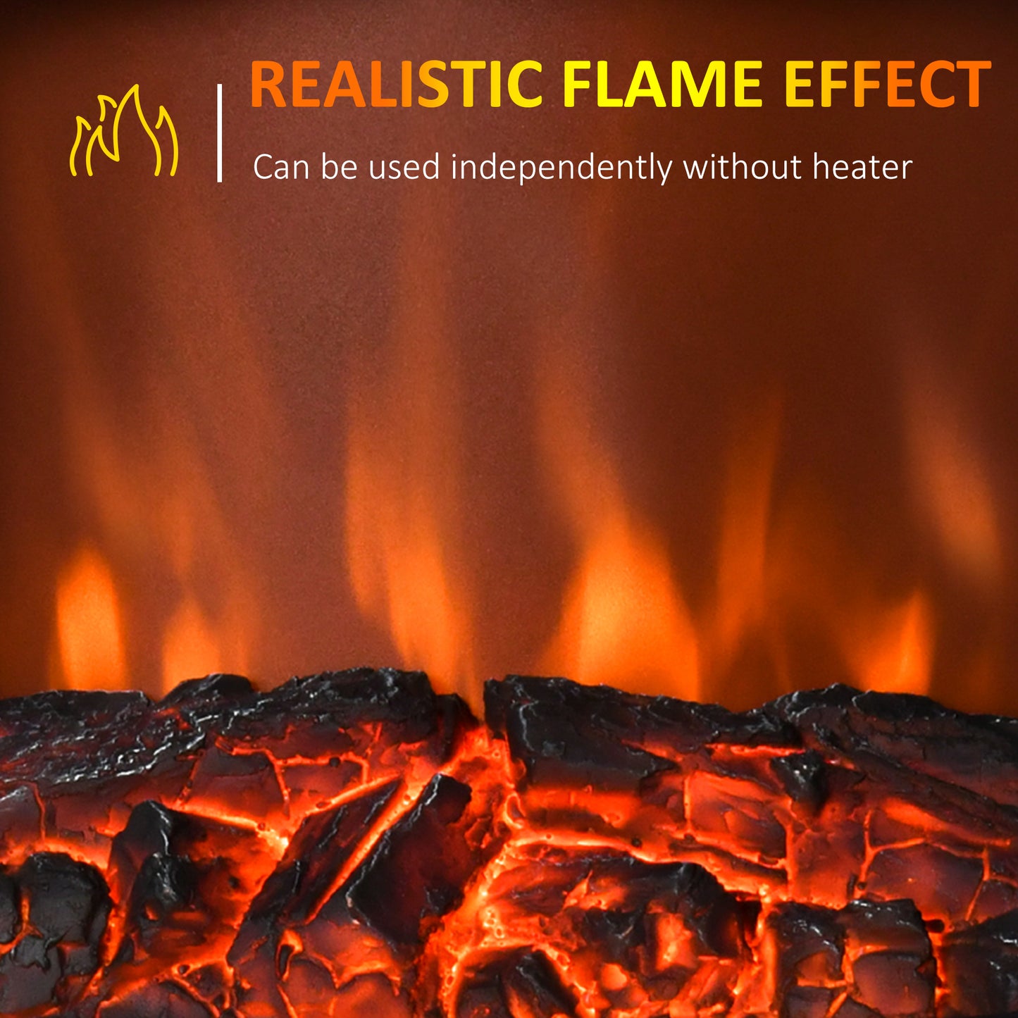 Contemporary Electric Fireplace Coal Burning Flame Effect Inset Fire Place Space Heater Glass View LED Lighting with Remote C