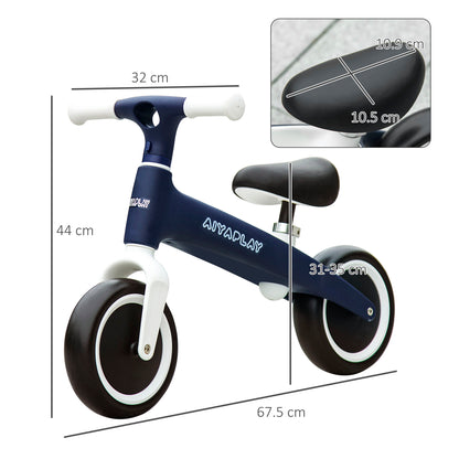 Baby Balance Bike, with Adjustable Seat, for 1.5-3 Years - Blue