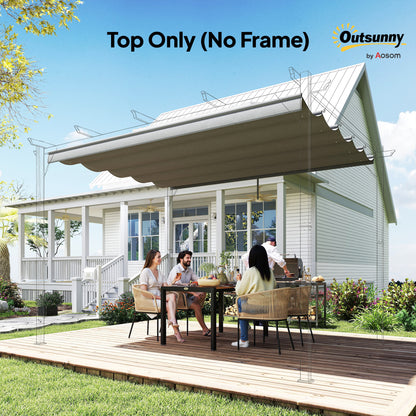 Retractable Pergola Cover, 3.5 x 2.6 m Replacement Canopy Fabric for 4 x 3 m Frame, Roof Top Only, Light Grey