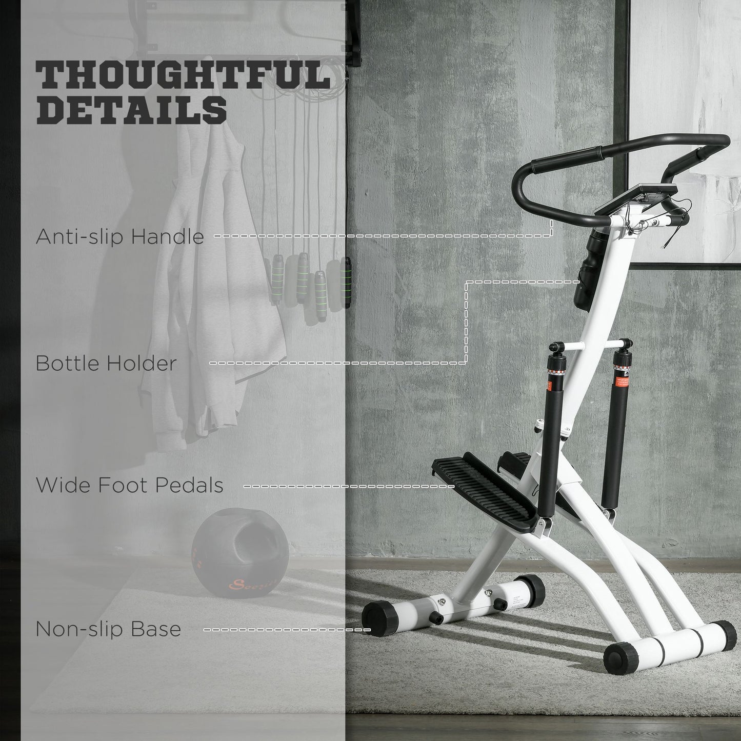 Stepper Machine for Home, Foldable Stair Stepper with 12-Level Hydraulic Resistance, Stair Climber with LCD Monitor