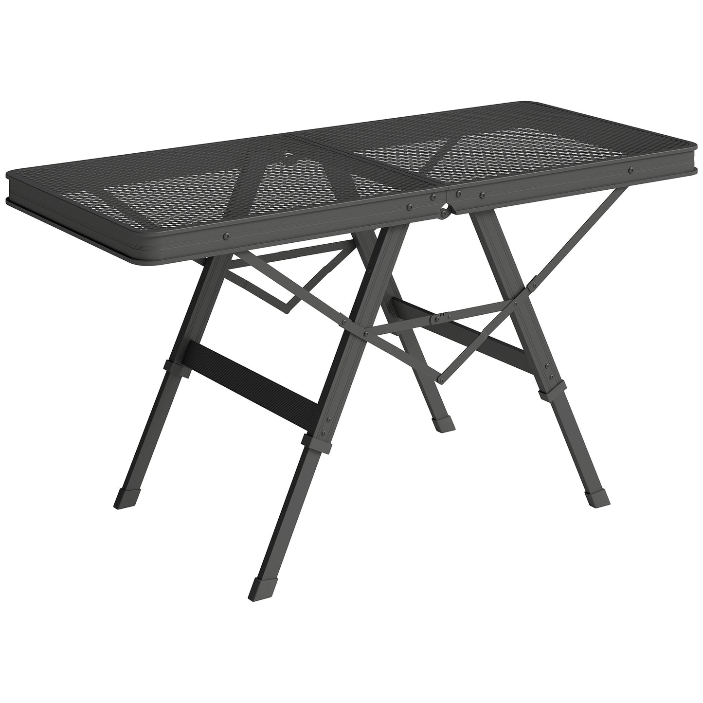 3 ft Folding Camping Table w/ Adjustable Heights, Portable Lightweight Outdoor Folding Picnic Table