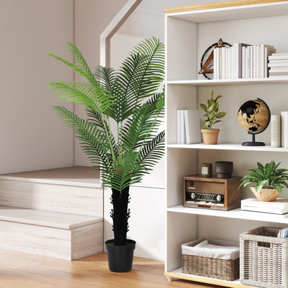 175cm Artificial Areca Palm Tree with 16 PE Leaves, Decorative Artificial Plant with Plastic Pot and Flocked Soil