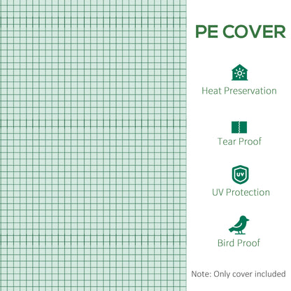 3 x 2 x 2m Greenhouse Replacement Cover ONLY Winter Garden Plant PE Cover for Tunnel Walk-in Greenhouse with Roll-up Windows