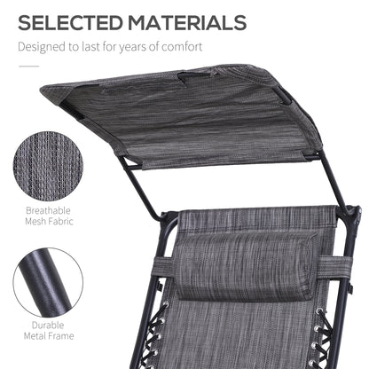 Foldable Reclining Garden Chair with Headrest, Zero Gravity Deck Sun Lounger Seat Chair with Footrest, Armrest