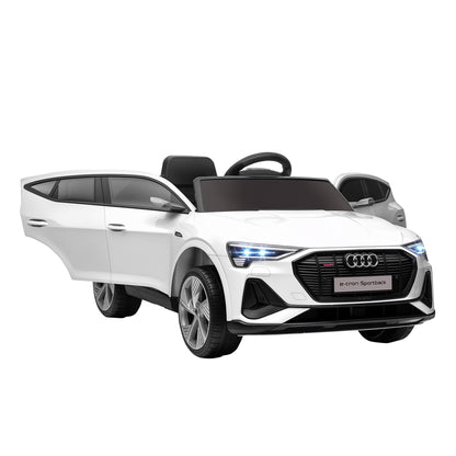 12V Kids Electric Ride-On Car, with Remote Control, Lights, Music, Horn - White