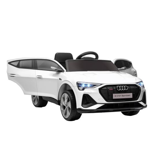 12V Kids Electric Ride-On Car, with Remote Control, Lights, Music, Horn - White