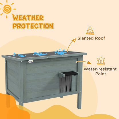 Feral Cat House, Wooden Insulated with Removable Floor, Water-Resistant Openable Roof - Charcoal Grey