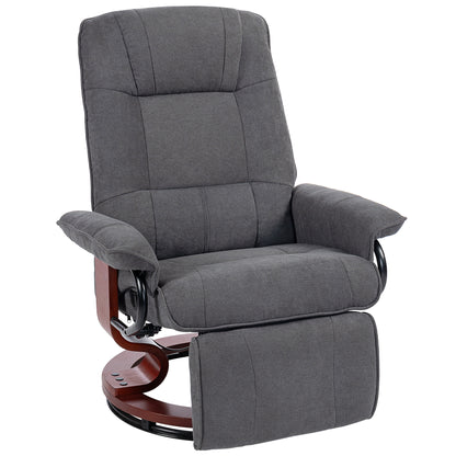 Reclining Swivel Chair, with Footrest - Grey