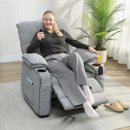 Electric Massage Recliner Armchair with Vibration, Heat, Whisper-Quiet Motor, Memory Function