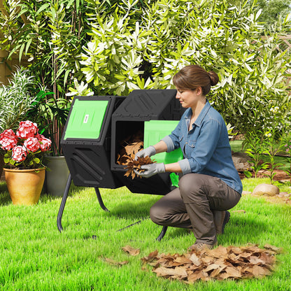 130L Double Chamber Composter - Black