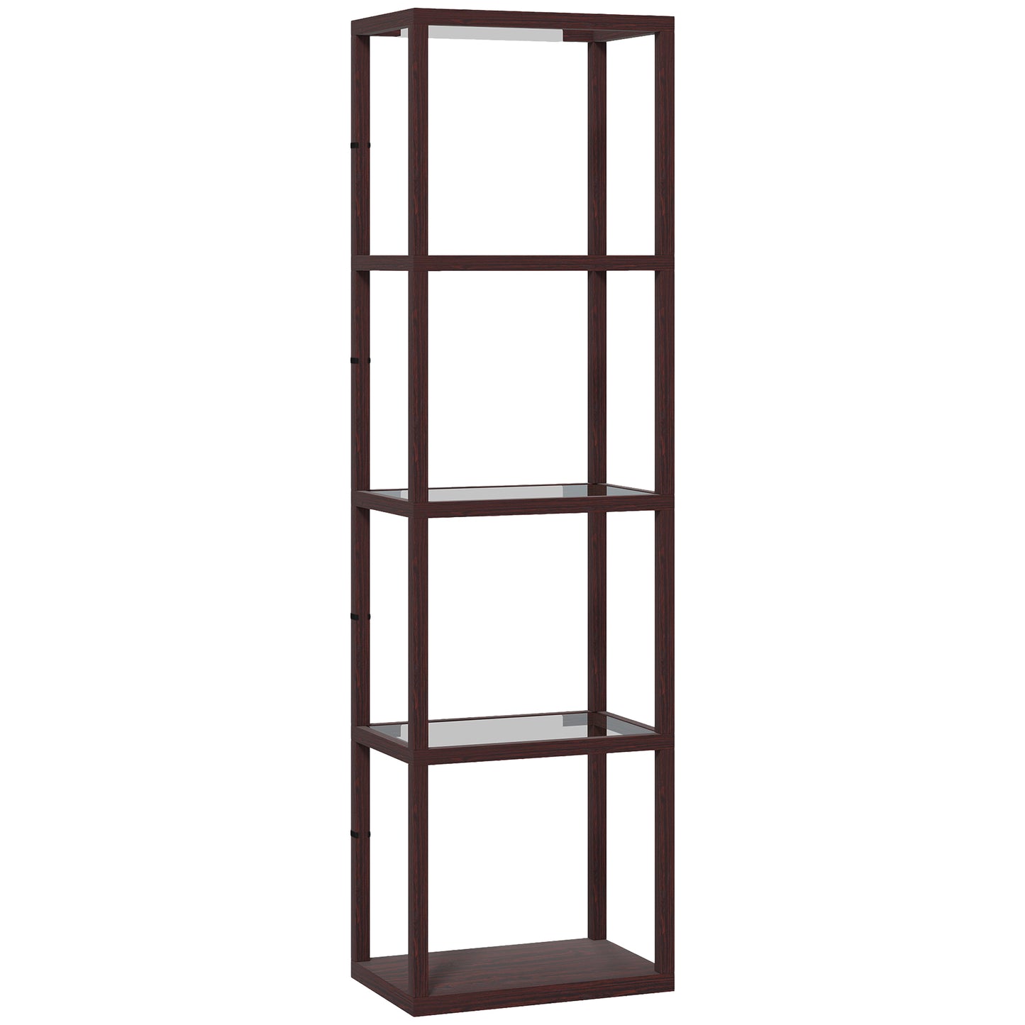 Four-Shelf Floor Lamp - Dark Brown