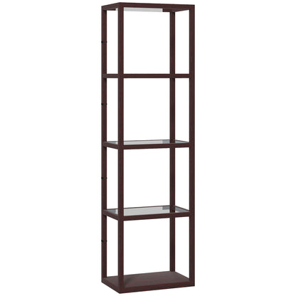Four-Shelf Floor Lamp - Dark Brown