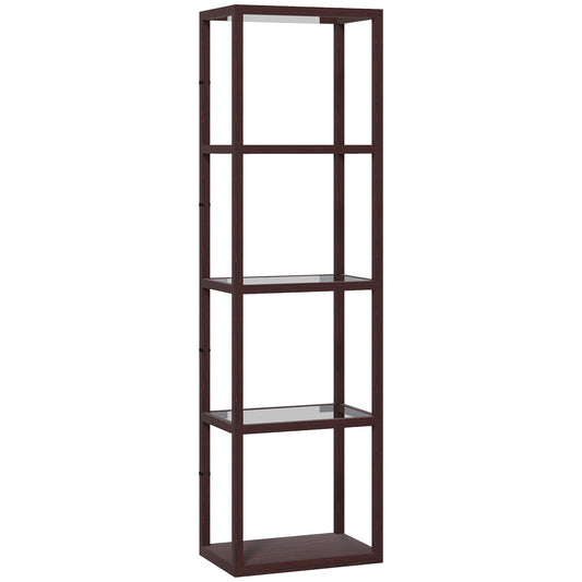 Four-Shelf Floor Lamp - Dark Brown