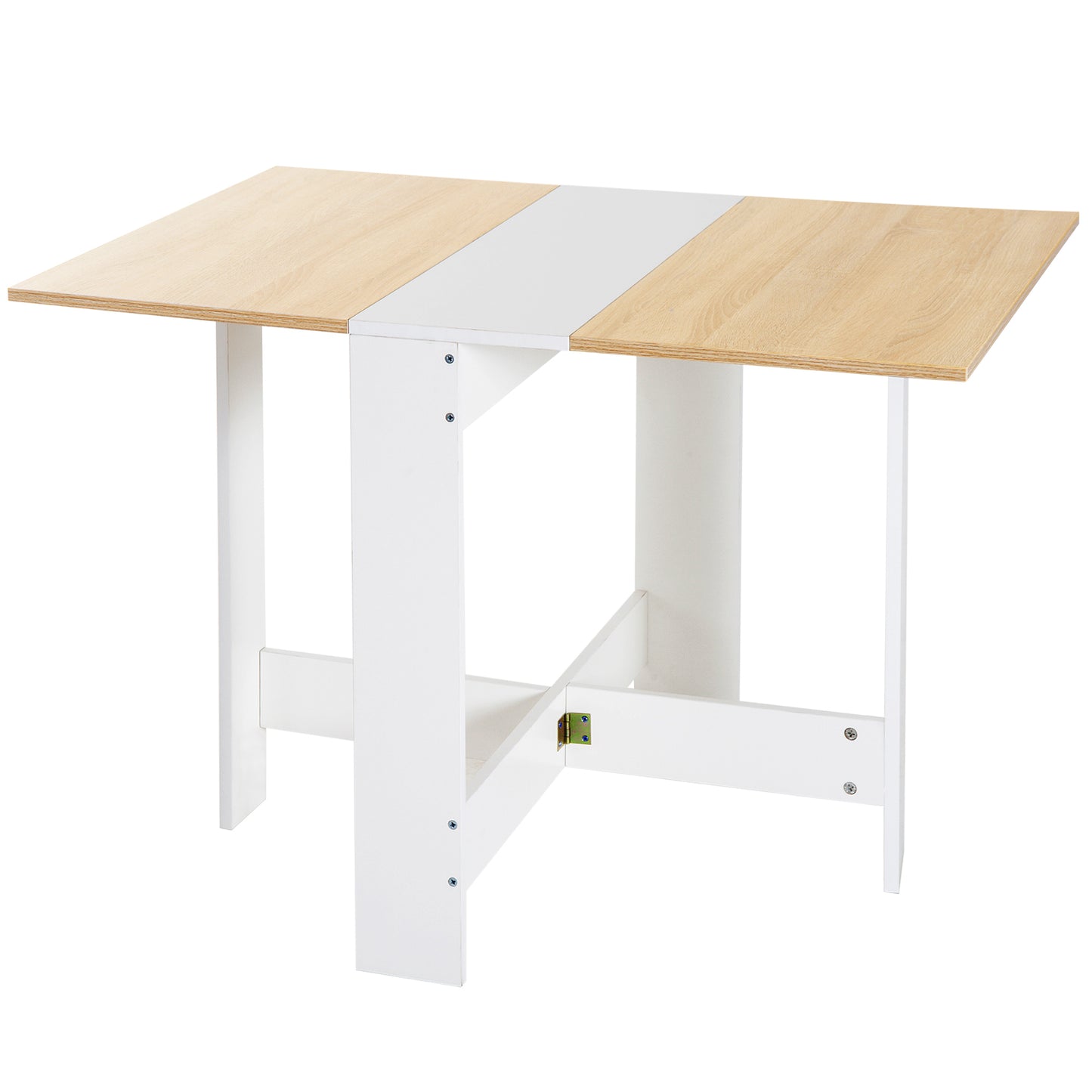 Folding Dining Table, Space-Saving Drop Leaf Kitchen Table for 4-6 People, Multi-functional Desk for Small Space