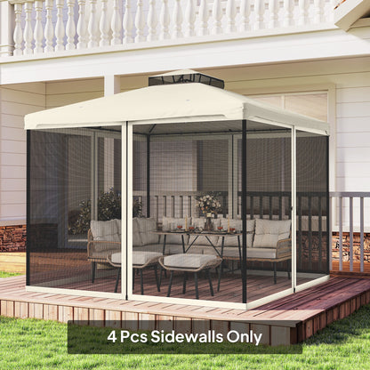 302 x 207cm Universal Replacement Mesh Sidewall Netting for Patio Gazebos and Canopy Tents, (Sidewall Only) Cream White
