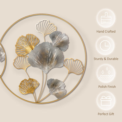 Large Metal Wall Art, Modern Hanging Wall Sculpture with Unique Multi-leaf Design