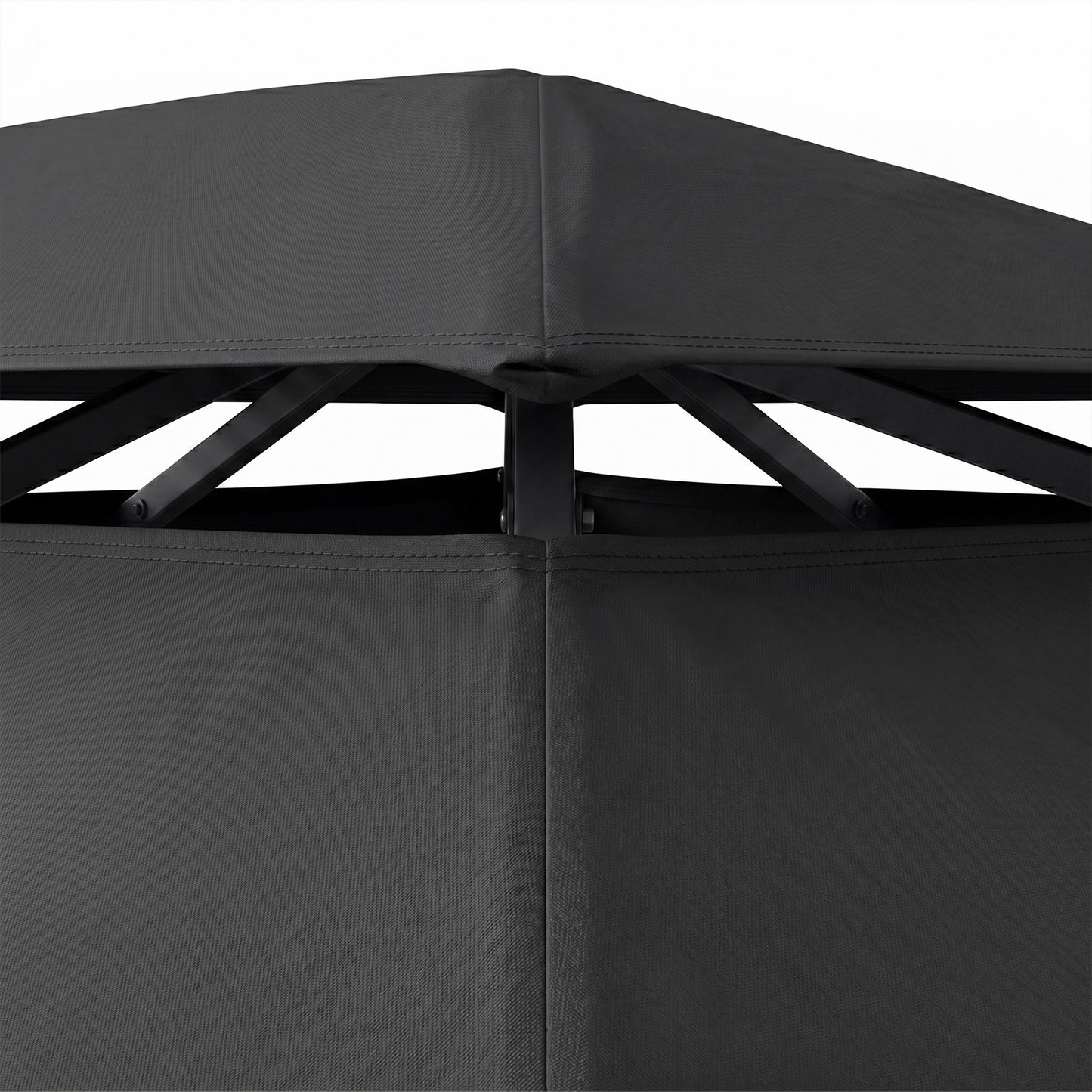 3 x 4m Steel Gazebo, with Curtains - Black
