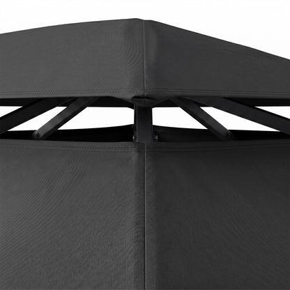 3 x 4m Steel Gazebo, with Curtains - Black
