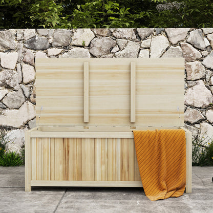 172 Litre Outdoor Storage Box, Wooden terrace Box Garden Storage Container, Natural