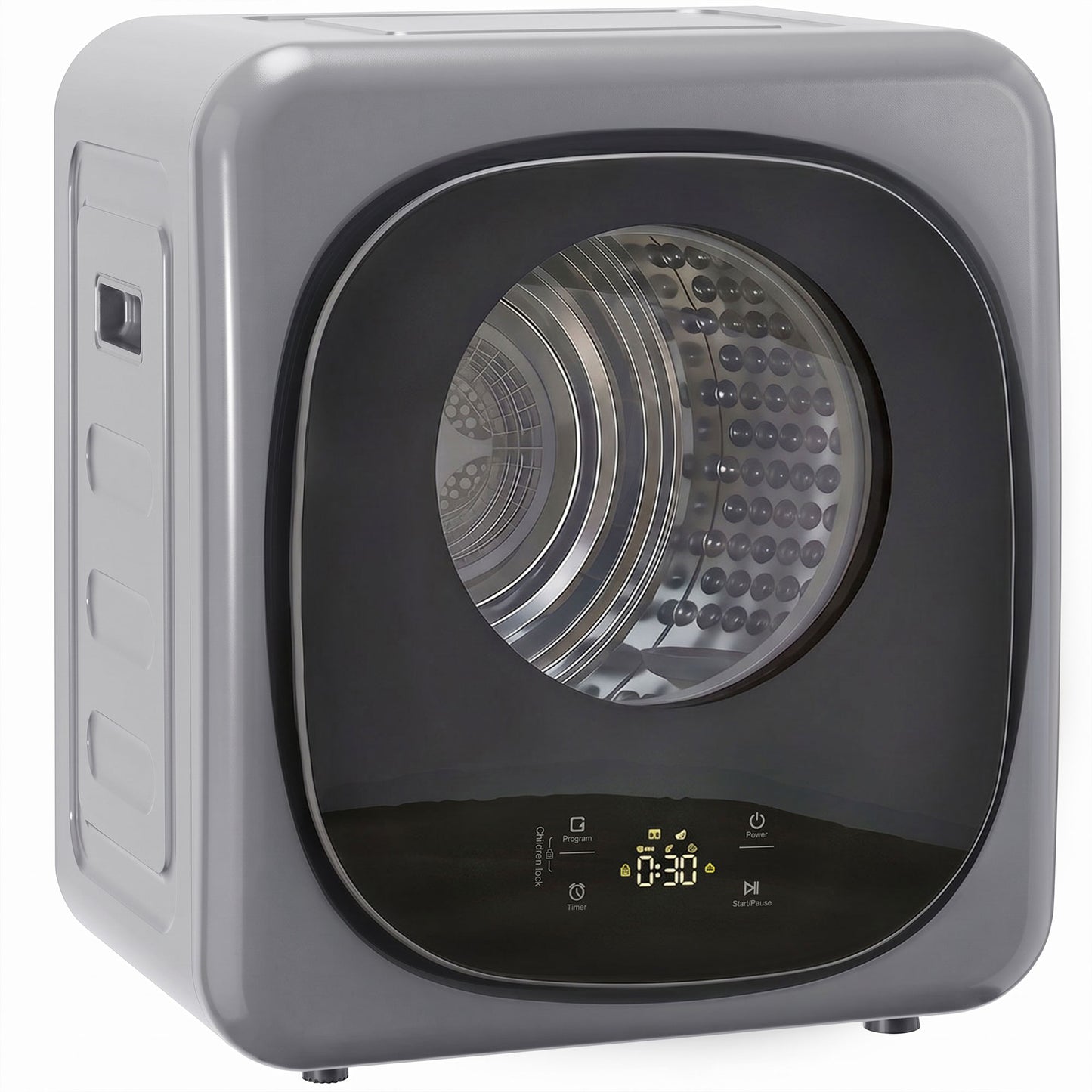 4kg Vented Tumble Dryer with 5 Drying Mode, 800W Compact Freestanding Front Tumble Dryer, Silver