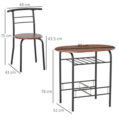 Three-Piece Compact Dining Set - Natural