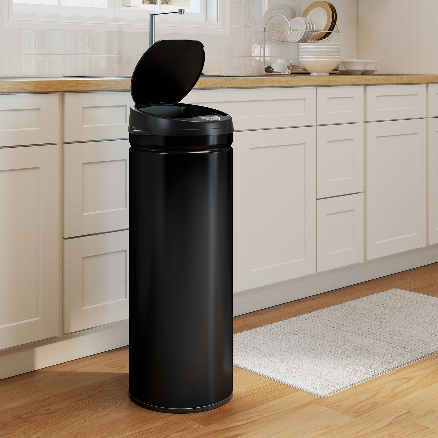 50L Stainless Steel Sensor Bin - Black