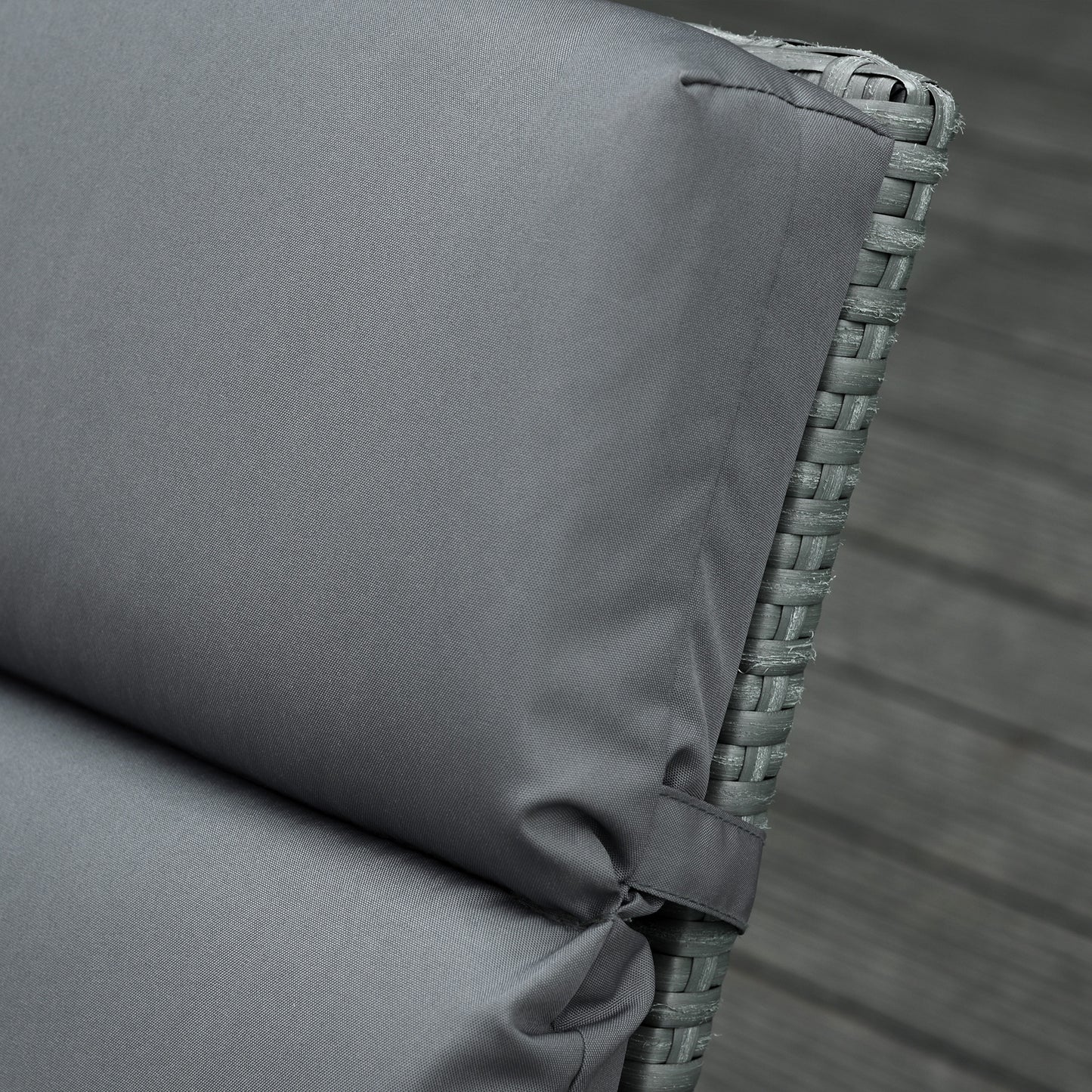 Set of 2 Sun Lounger Cushions, Replacement Cushions for Rattan Furniture with Ties, 196 x 55 cm, Cushion ONLY, Dark Grey