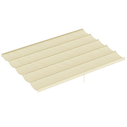 Retractable Pergola Cover, 3.5 x 2.6 m Replacement Canopy Fabric for 4 x 3 m Frame, Roof Top Only, Cream White