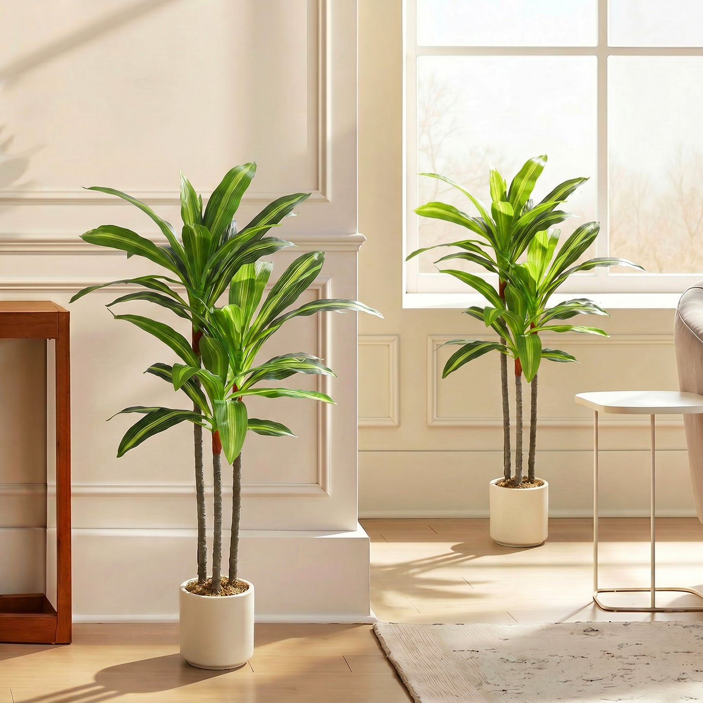 90cm Lifelike Fake Tree, Artificial Dracaena Tree with Bendable Trunks, Green