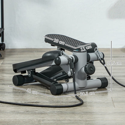 Mini Stepper, Compact Step Machine Exerciser for Home Workouts, with Resistance Bands, LCD Monitor, Non-Slip Pedals