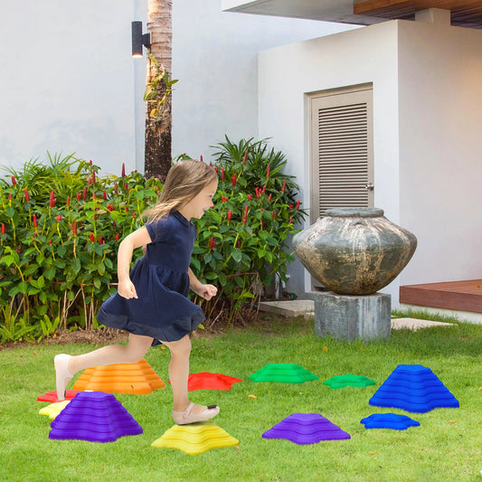 11-Piece Balance Stepping Stones with Anti Slip Surface and Bottom