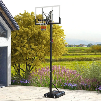 2.35-3.05m - Six Level Height Adjustable Basketball Hoop / Net and Stand