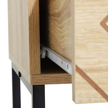 Bedroom Chest of Drawers, 6 Drawer Dresser, Sideboard Cabinet with Zigzag Design and Metal Base, Storage Drawer Unit