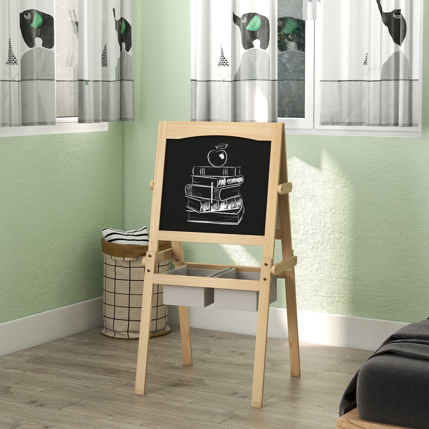 Kids Easel with Paper Roll, 3 in 1 Art Easel for Toddlers