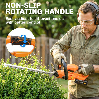 20" Cordless Hedge Trimmer, 18V Electric Hedge Cutter with 51cm Dual Action Blade, 2000mAh Battery and Charger