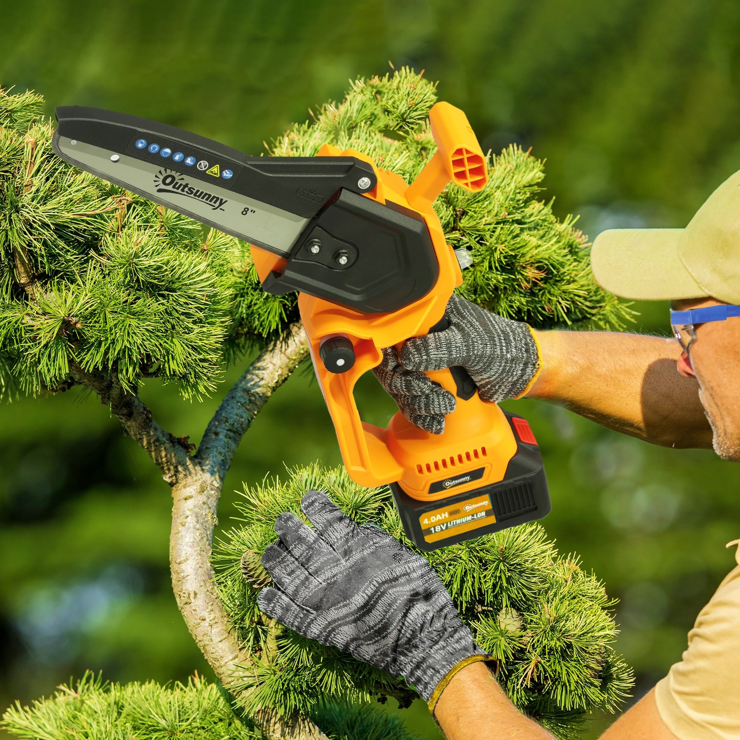 Mini Pruning Saw Cordless, 8 Inch Electric Pruning Saw with 2 x 4000mAh Batteries