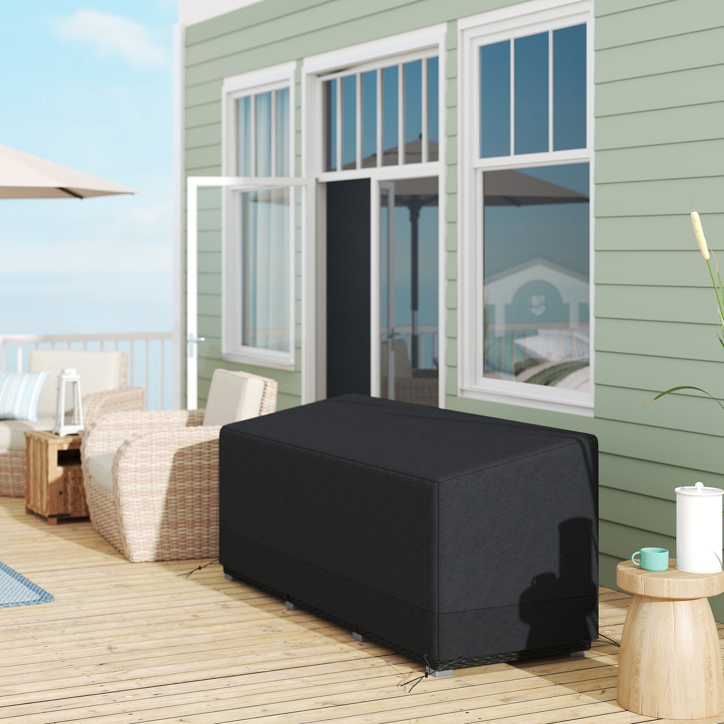 Rectangular Patio Garden Furniture Cover Waterproof for 3 Seater Sofa Bistro Set