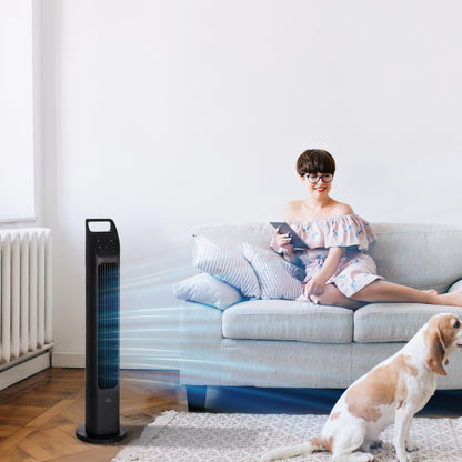 31" Oscillating Tower Fan with Remote Control, 4H Timer, 3 Speed 3 Modes