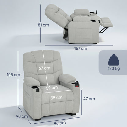 Electric Massage Recliner Armchair with Vibration, Heat, Whisper-Quiet Motor, Memory Function