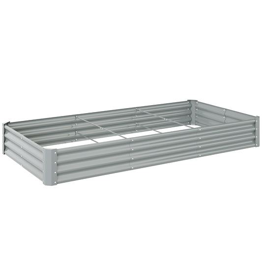 240 x 120cm Galvanised Steel Open Planter - Silver