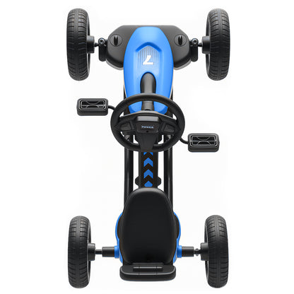 Pedal Go Kart for Kids 2-5 Years, with Silent EVA Wheels, Metal Frame, Blue
