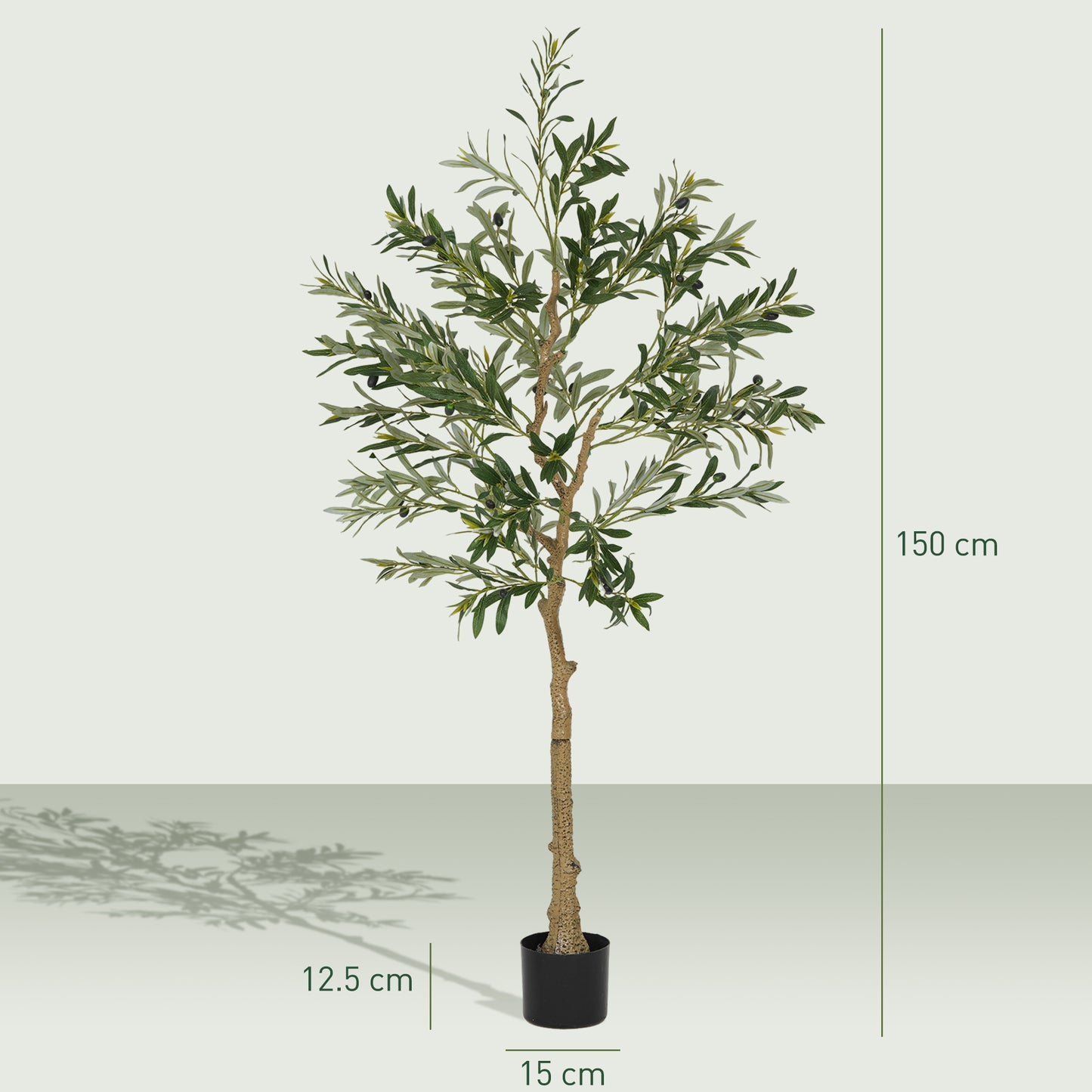 Set of Two Silk Leaf Artificial Olive Trees