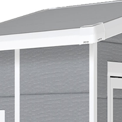 4'x5' Garden Storage Shed, Lean to Shed, Lockable Garden Shed with Window, Vent and Plastic Roof, Grey