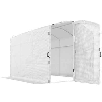 Polytunnel Greenhouse Walk-in Grow House with UV-resistant PE Cover, Door and Galvanised Steel Frame, 3 x 2 x 2m, White