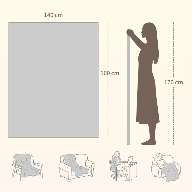 Heated Electric Blanket Throw with 5 Heating Levels for Christmas / Winter