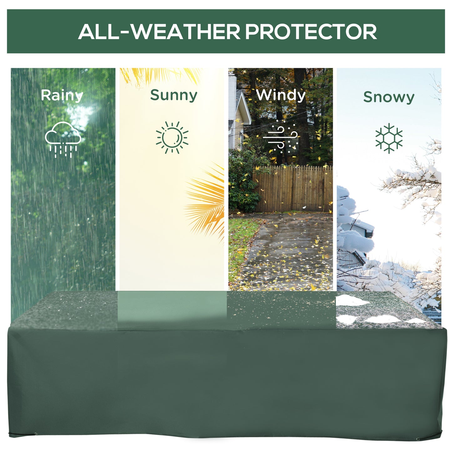 255x142cm Outdoor Garden Rattan Furniture Protective Cover Water UV Resistant