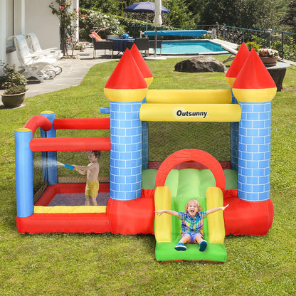 Kids Bouncy Castle with Slide and Side Paddle Pool