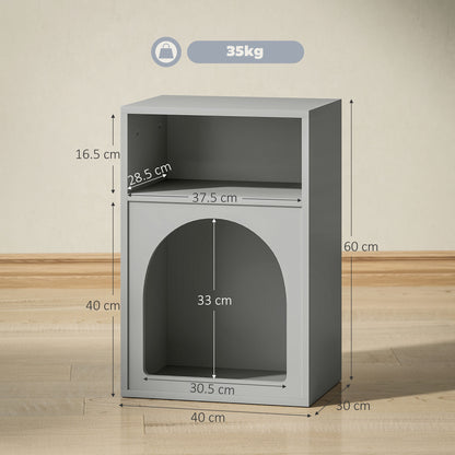 Bedside Table with 2 Open Compartments - Grey