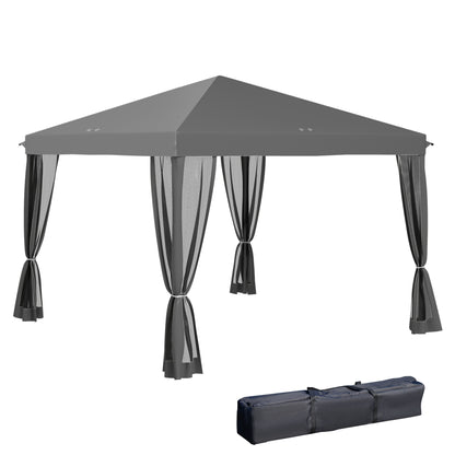 3 x 3 m Pop Up Gazebo, 420D Garden Tent Canopy with Removable Mesh Sidewall Netting, Carry Bag for Garden Patio Outdoor